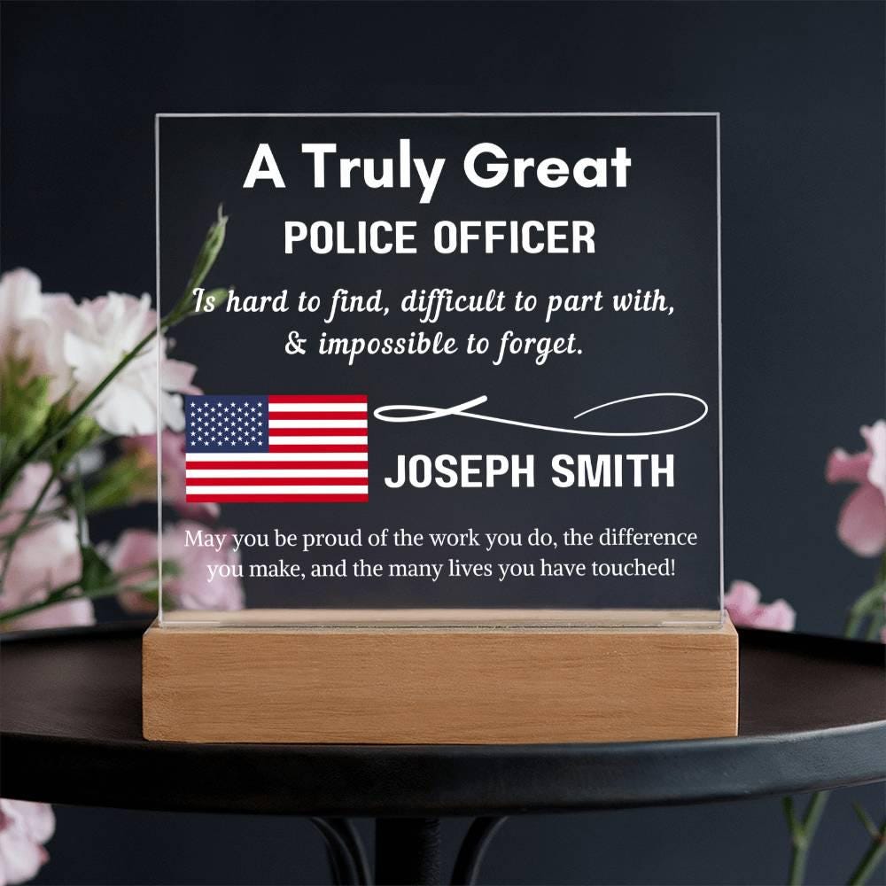 Personalized Police Officer LED Acrylic Sign – Husband Gift – view 4