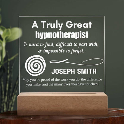 Personalized Hypnotherapist Sign – Custom Gift for Hypnotherapy – view 2