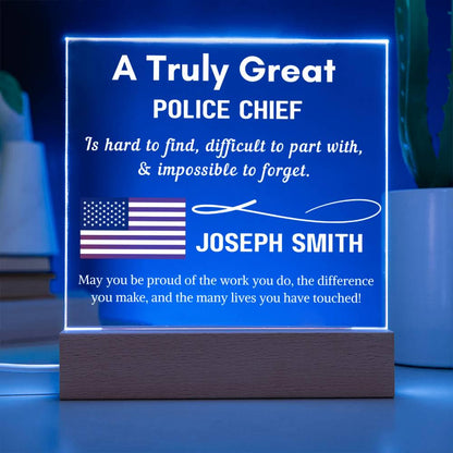 Personalized Police Chief LED Acrylic Sign – Custom Gift for Chief – view 7