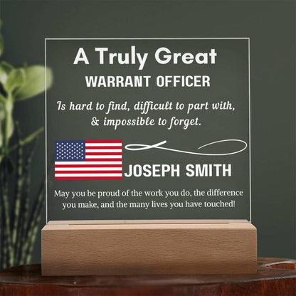 Personalized Warrant Officer LED Acrylic Sign – Custom Gift for US – view 2