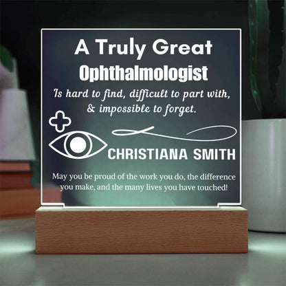 Personalized Ophthalmologist Sign – Custom LED Acrylic Gift for Eye