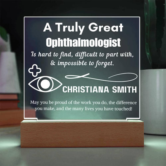Personalized Ophthalmologist Sign – Custom LED Acrylic Gift for Eye