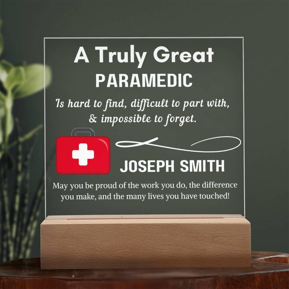 Personalized Paramedic LED Acrylic Sign – Custom EMS Gift