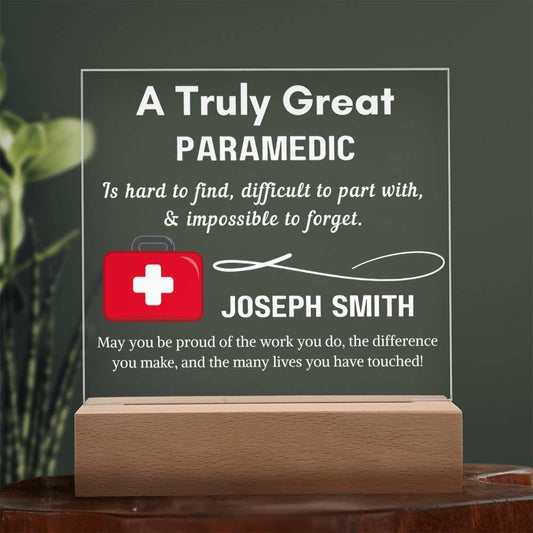 Personalized Paramedic LED Acrylic Sign – Custom EMS Gift
