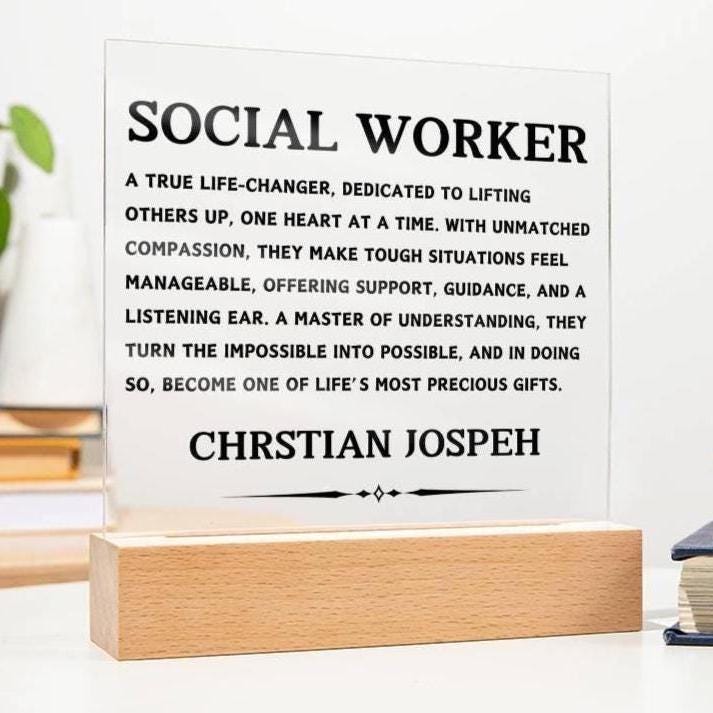 Social Worker Gift Personalized LED Acrylic Plaque
