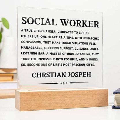 Social Worker Gift Personalized LED Acrylic Plaque
