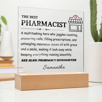The Best Pharmacist Gift – Personalized Pharmacist LED Acrylic Plaque