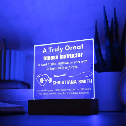 Personalized Fitness Instructor Gift Acrylic Sign – Custom Gym – view 9