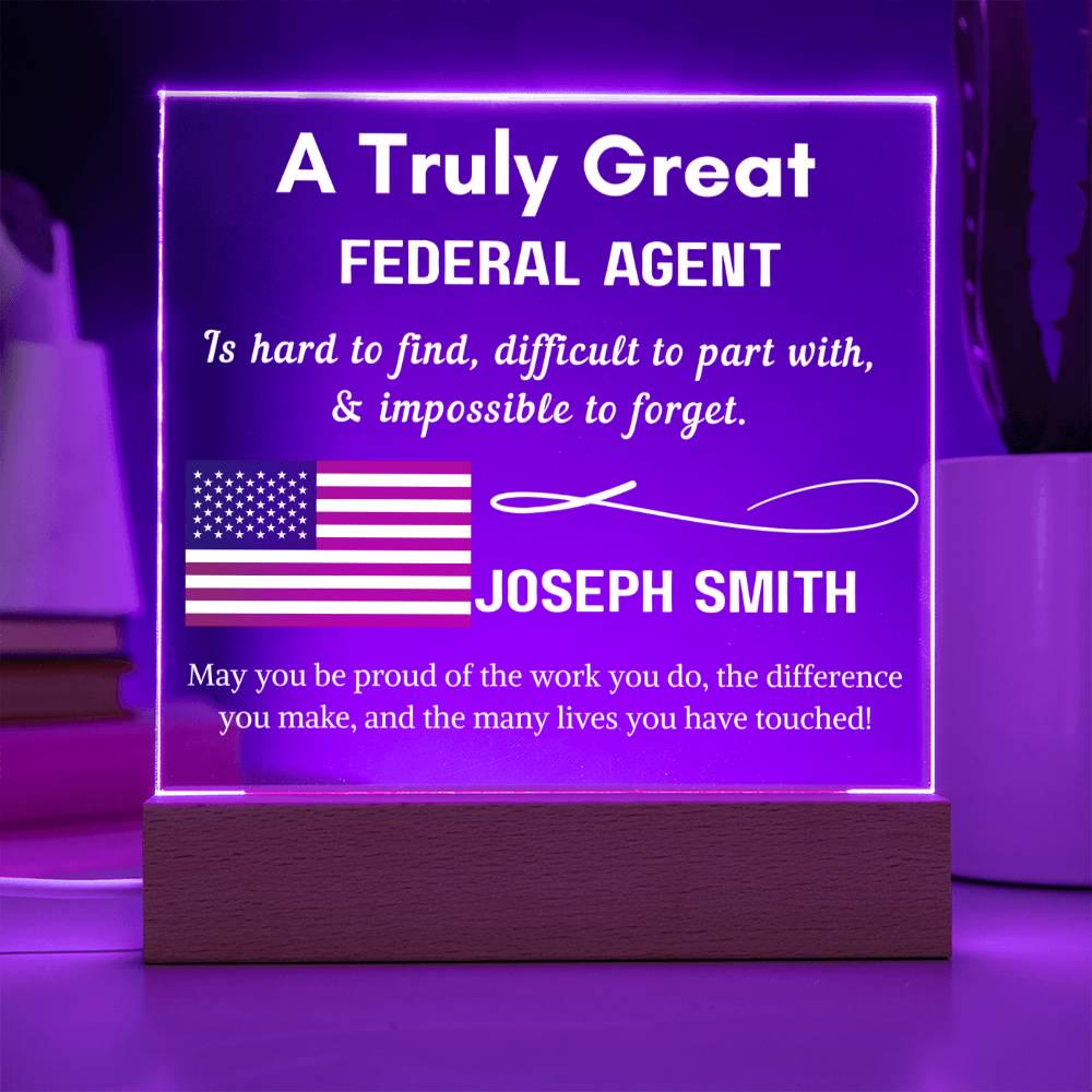 Personalized Federal Agent Gift Sign – Homeland Security Gift – view 7