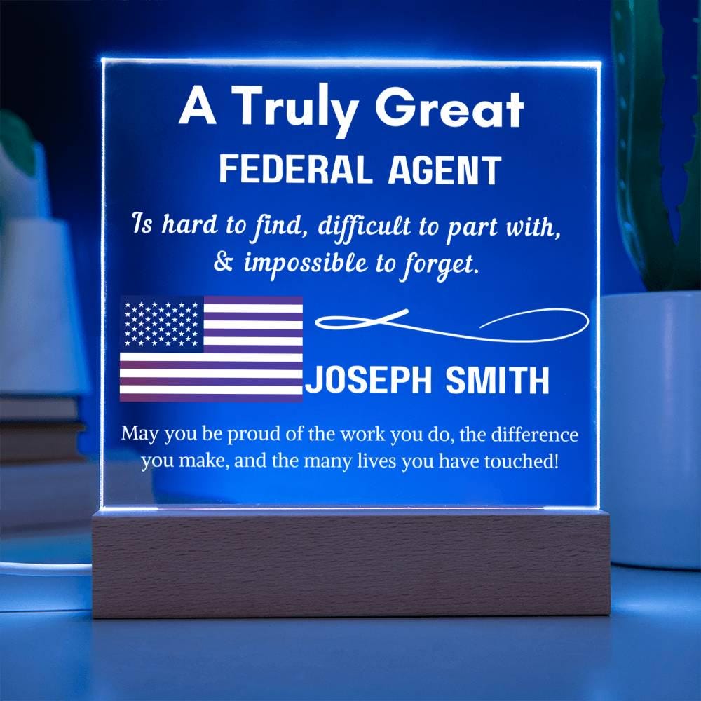 Personalized Federal Agent Gift Sign – Homeland Security Gift – view 6