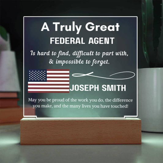 Personalized Federal Agent Gift Sign – Homeland Security Gift – view 2