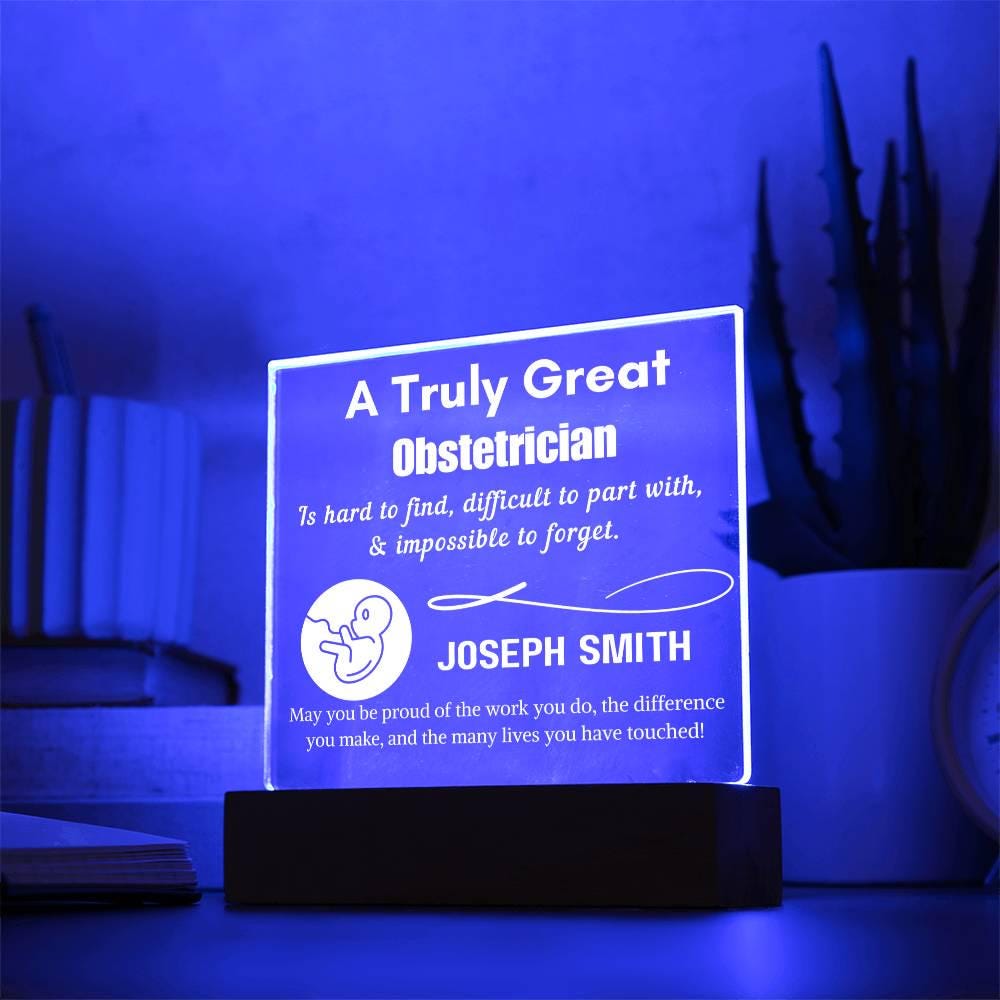 Personalized Obstetrician Gift LED Acrylic Sign – Baby Doctor Gift – view 9
