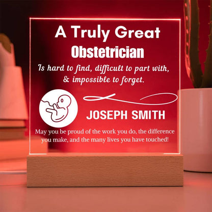 Personalized Obstetrician Gift LED Acrylic Sign – Baby Doctor Gift – view 8