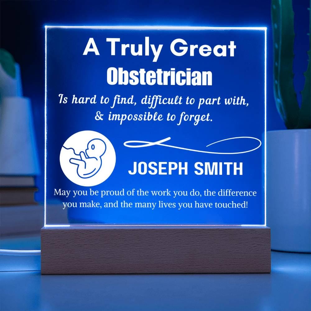 Personalized Obstetrician Gift LED Acrylic Sign – Baby Doctor Gift – view 3