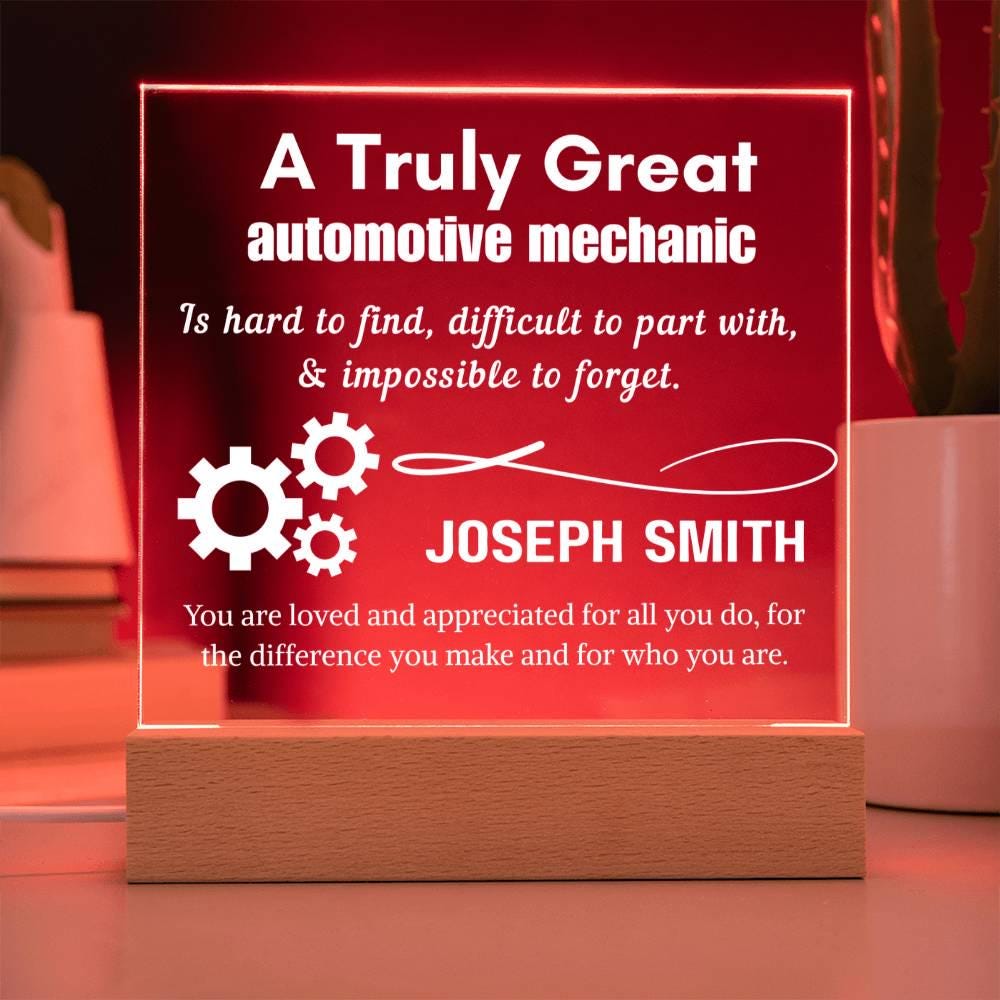 Personalized Automotive Mechanic LED Acrylic Sign – Gift for Mechanic – view 3