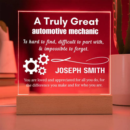 Personalized Automotive Mechanic LED Acrylic Sign – Gift for Mechanic – view 3