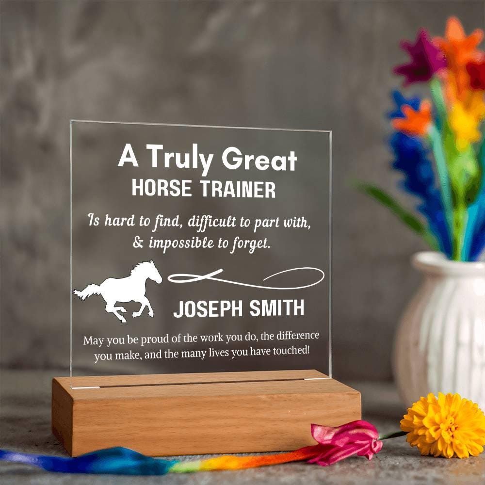 Personalized Horse Trainer Gift Acrylic Sign – Horse Riding Instructor – view 10