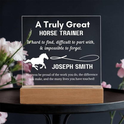 Personalized Horse Trainer Gift Acrylic Sign – Horse Riding Instructor – view 8