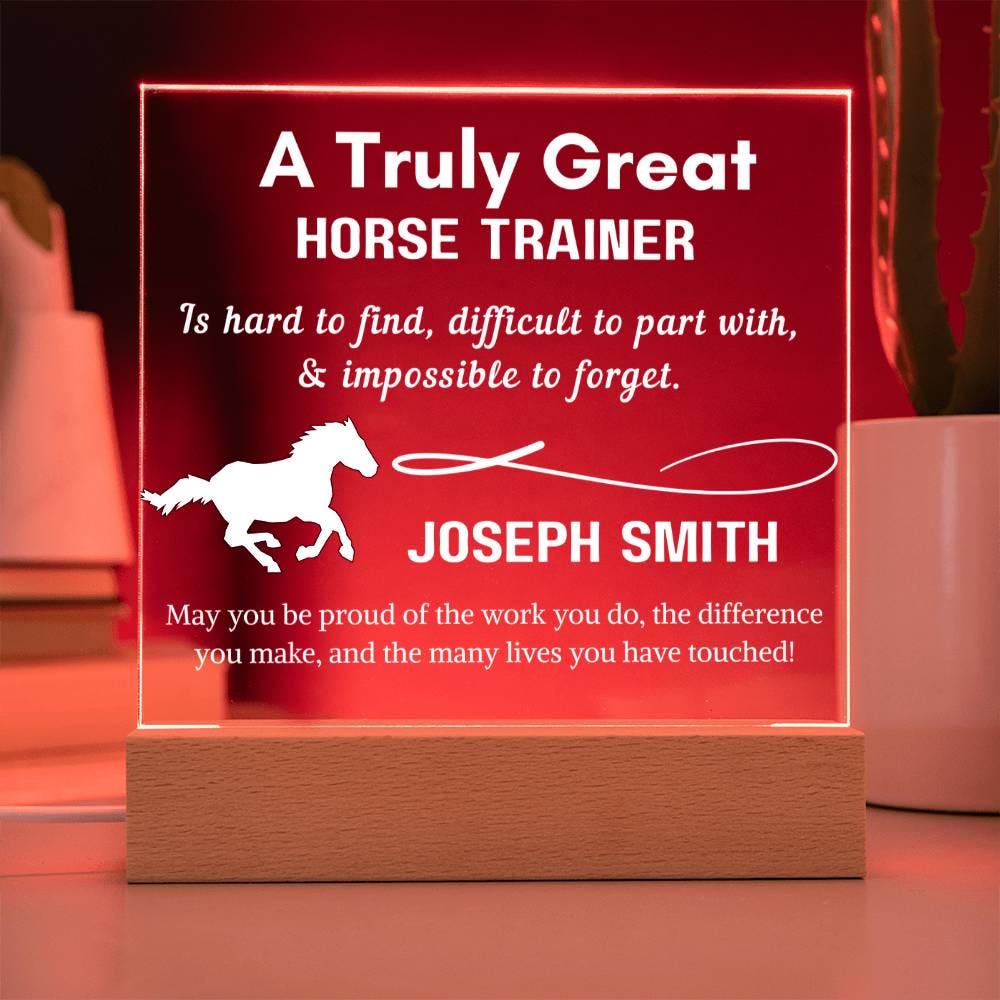Personalized Horse Trainer Gift Acrylic Sign – Horse Riding Instructor – view 2