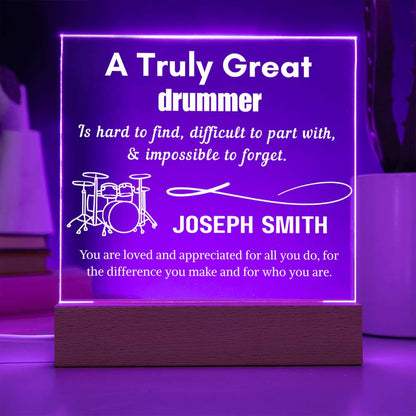 Personalized Drummer LED Acrylic Sign – Drum Player Gift – view 7