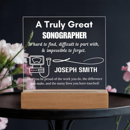 Personalized Sonographer LED Acrylic Sign – Custom Ultrasound Tech – view 9