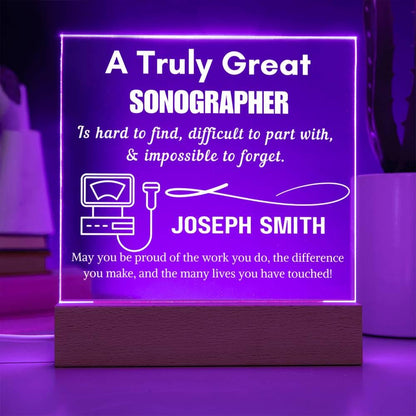 Personalized Sonographer LED Acrylic Sign – Custom Ultrasound Tech – view 8