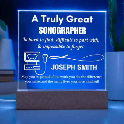 Personalized Sonographer LED Acrylic Sign – Custom Ultrasound Tech – view 4