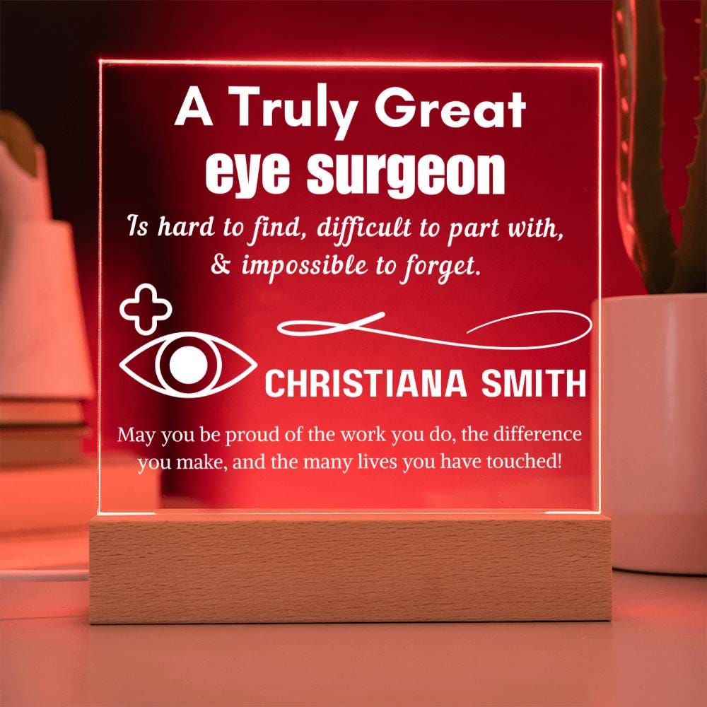 Personalized Eye Surgeon Gift LED Acrylic Sign – Custom Laser Eye – view 3