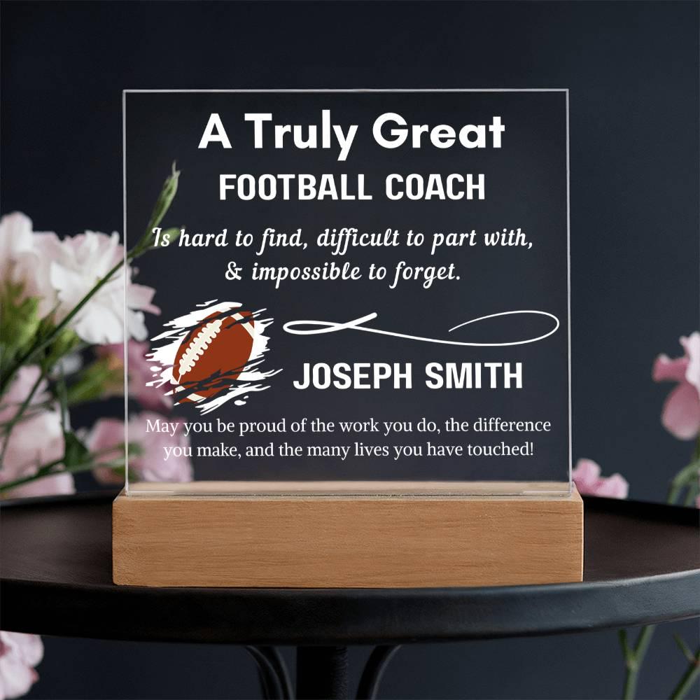 Personalized Football Coach Gift Acrylic Sign – Custom Gift for Coach – view 2