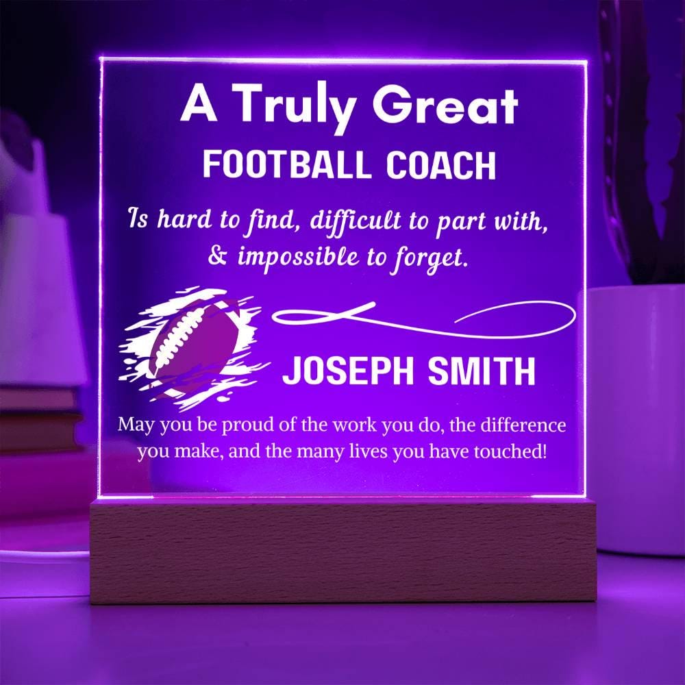 Personalized Football Coach Gift Acrylic Sign – Custom Gift for Coach – view 8