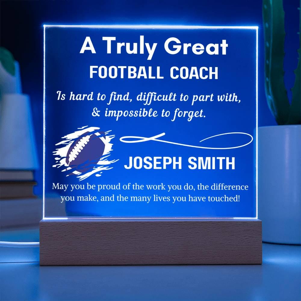 Personalized Football Coach Gift Acrylic Sign – Custom Gift for Coach – view 4