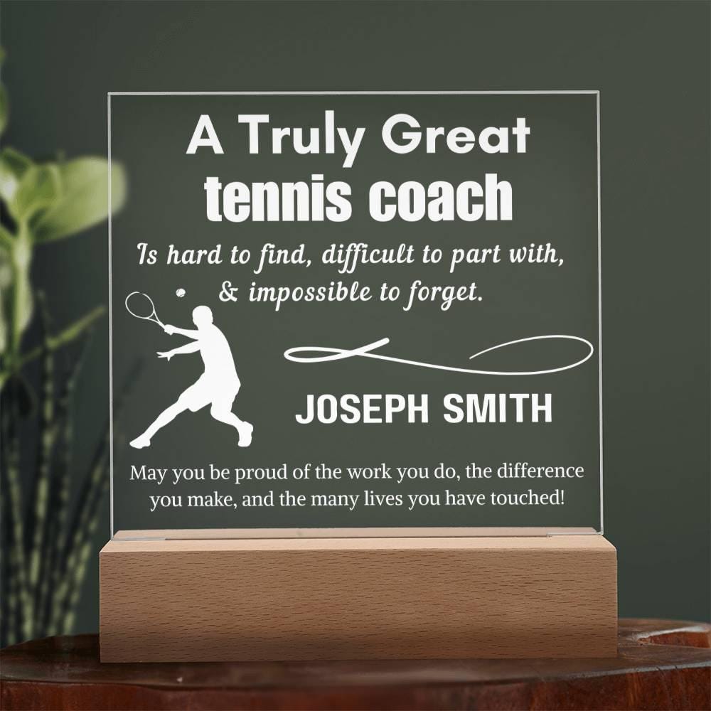 Personalized Tennis Coach Gift Acrylic Sign – Gift from Tennis Team – view 3