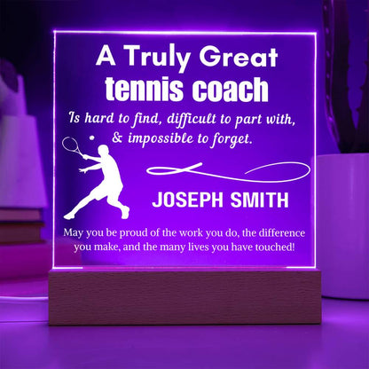 Personalized Tennis Coach Gift Acrylic Sign – Gift from Tennis Team – view 9