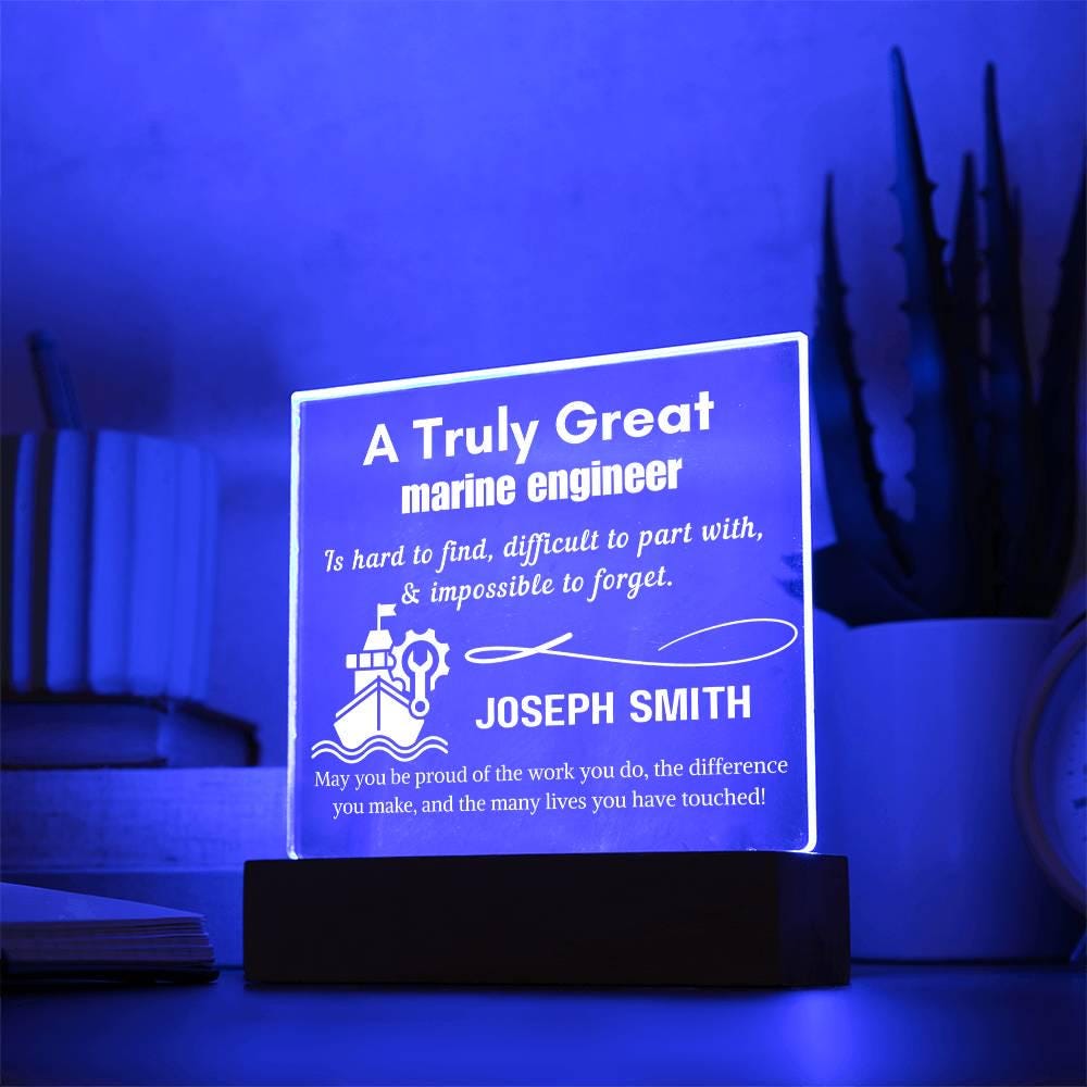 Personalized Marine Engineer Gift LED Acrylic Sign – view 3