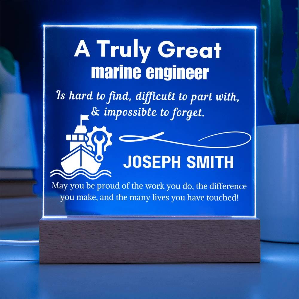 Personalized Marine Engineer Gift LED Acrylic Sign – view 9