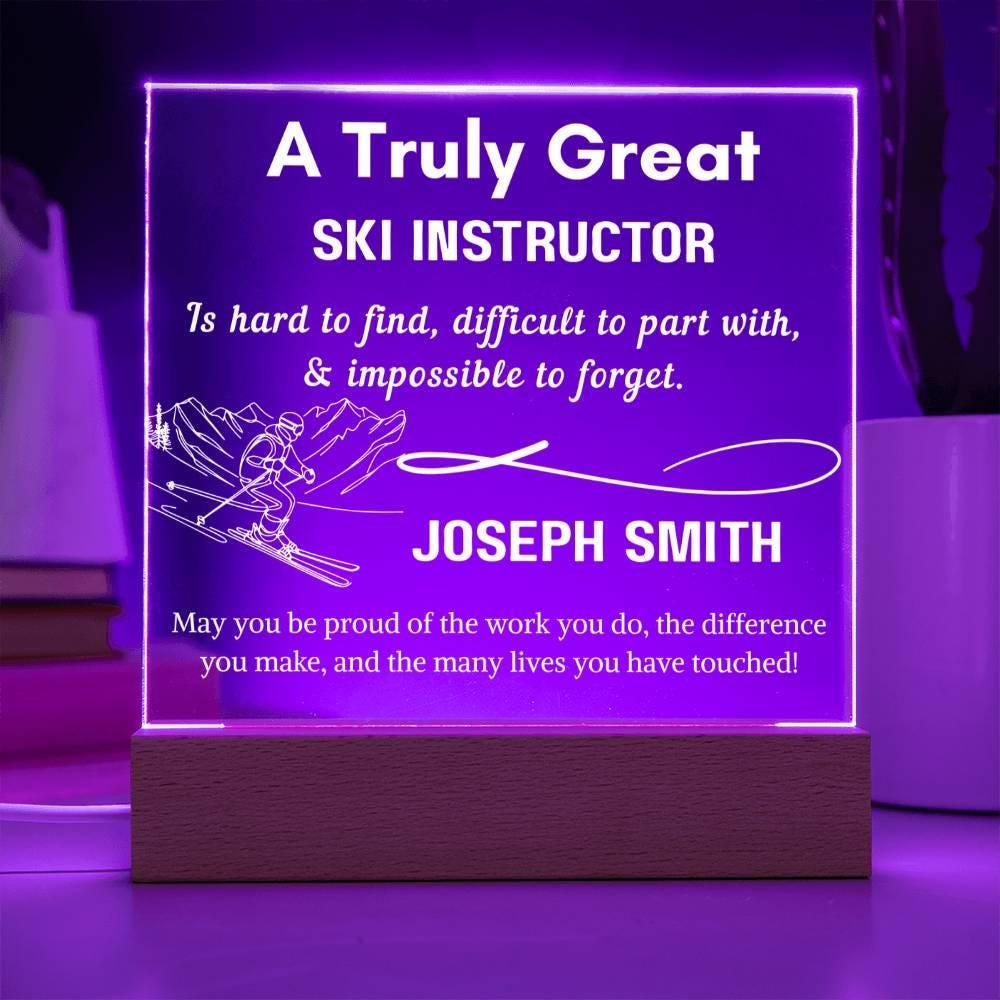 Personalized Ski Instructor Gift LED Acrylic Sign – view 10