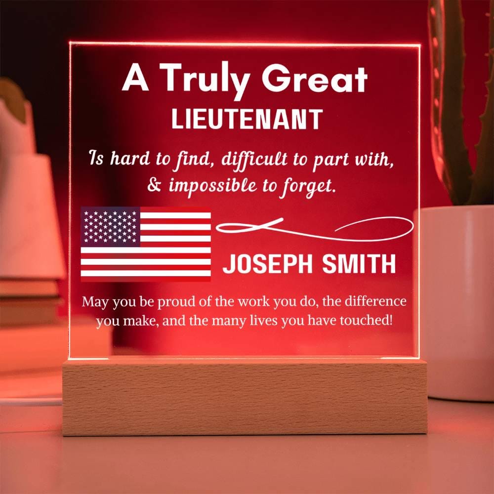 Personalized Lieutenant Gift Acrylic Sign – Lieutenant Promotion Gift – view 10