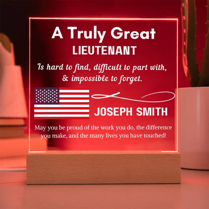 Personalized Lieutenant Gift Acrylic Sign – Lieutenant Promotion Gift – view 10