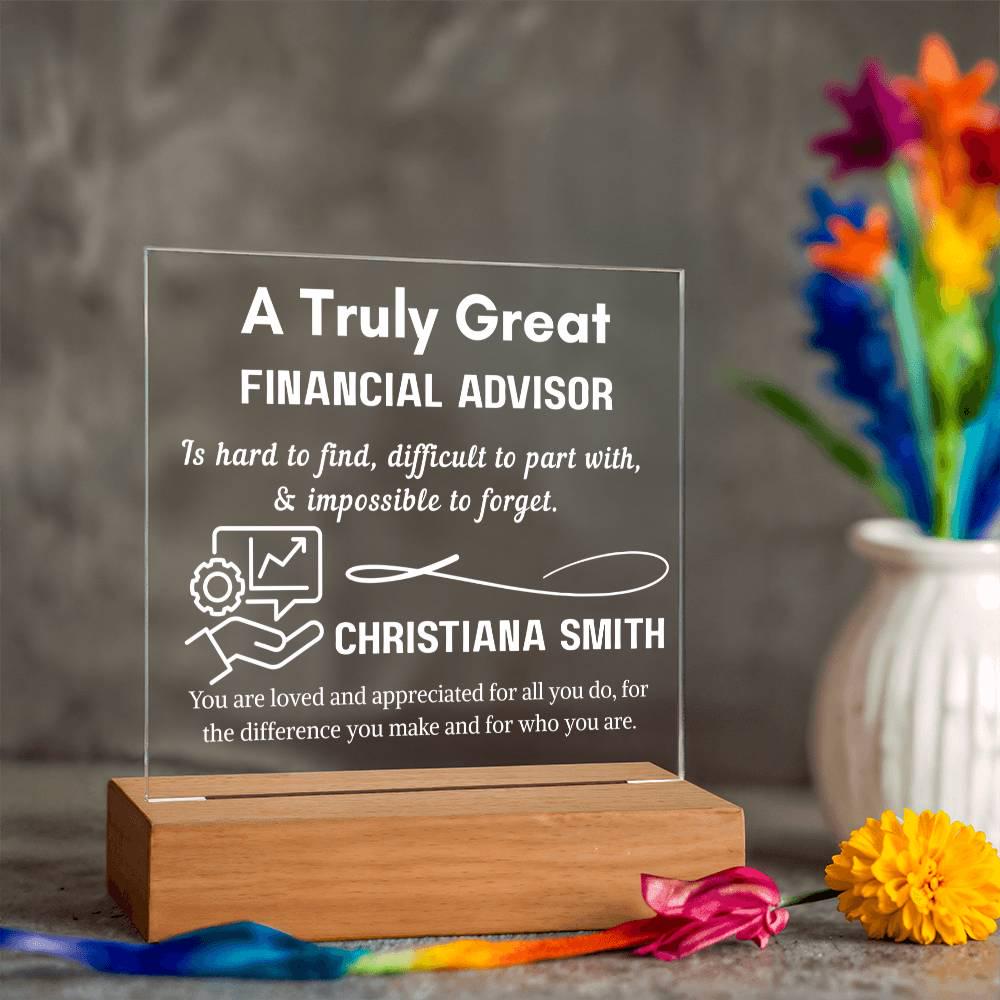 Personalized Financial Advisor Gift Acrylic Plaque – Finance – view 10