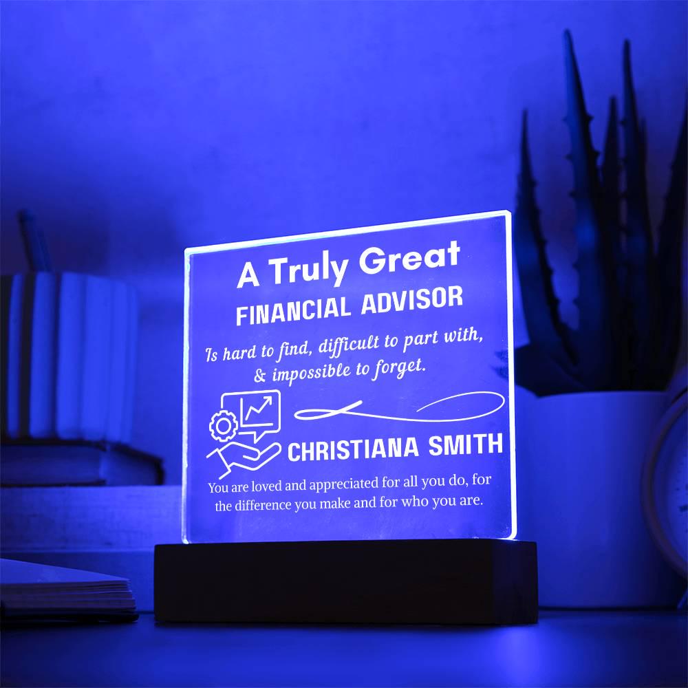 Personalized Financial Advisor Gift Acrylic Plaque – Finance – view 7