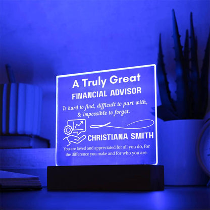 Personalized Financial Advisor Gift Acrylic Plaque – Finance – view 7