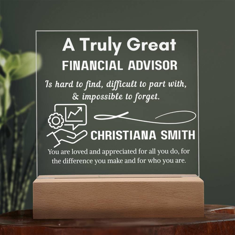 Personalized Financial Advisor Gift Acrylic Plaque – Finance – view 2