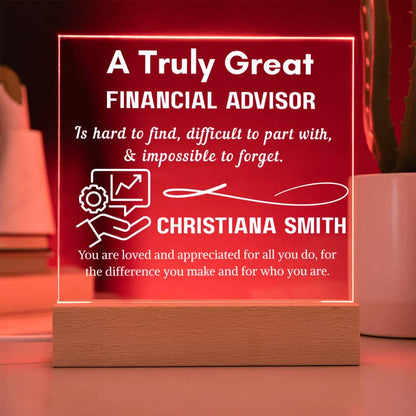 Personalized Financial Advisor Gift Acrylic Plaque – Finance – view 9