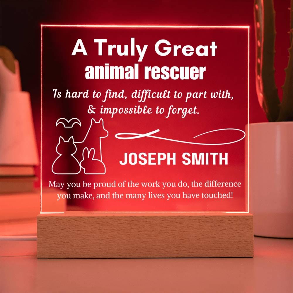 Personalized Animal Rescuer Gift LED Acrylic Sign – Dog Rescuer – view 9