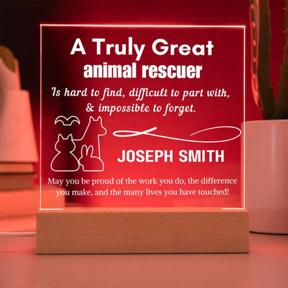 Personalized Animal Rescuer Gift LED Acrylic Sign – Dog Rescuer – view 9