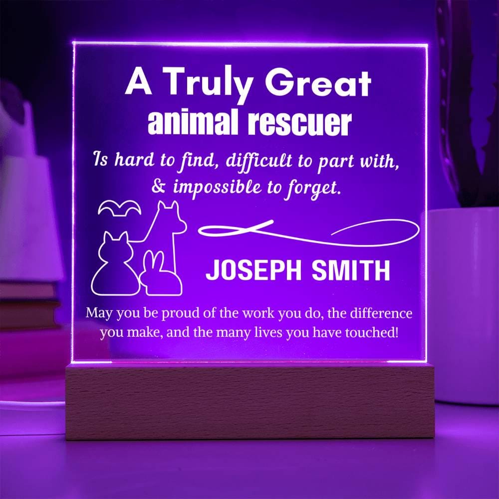 Personalized Animal Rescuer Gift LED Acrylic Sign – Dog Rescuer – view 8