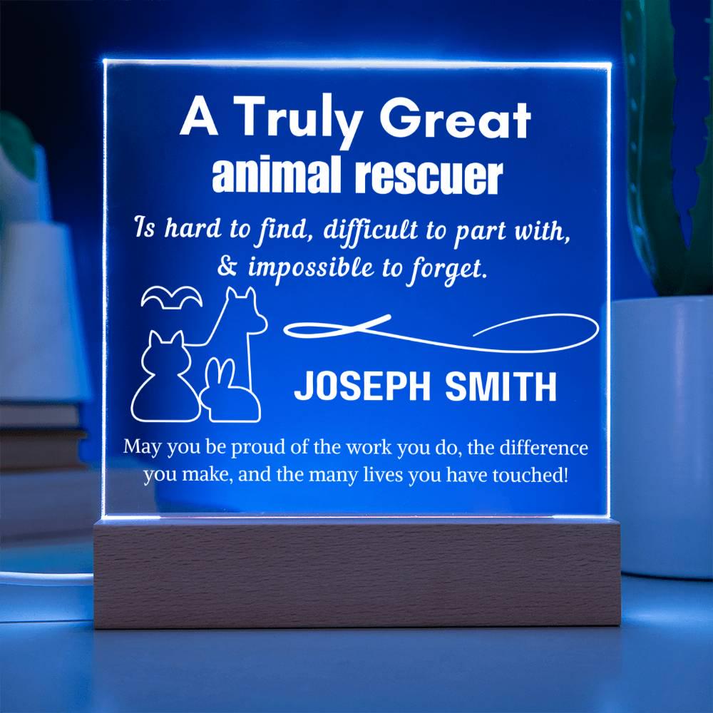 Personalized Animal Rescuer Gift LED Acrylic Sign – Dog Rescuer – view 3