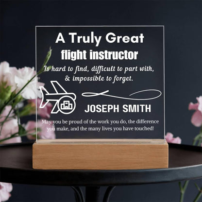Personalized Flight Instructor Gift LED Acrylic Sign – Aviation Gift – view 8