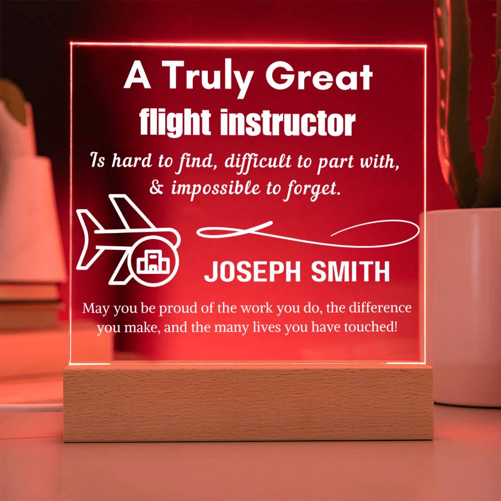 Personalized Flight Instructor Gift LED Acrylic Sign – Aviation Gift – view 5