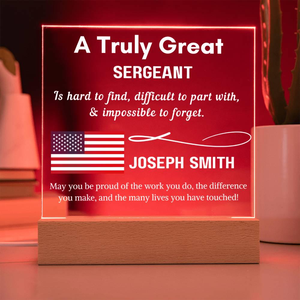 Personalized Sergeant Gift Acrylic Sign – Police Sergeant Promotion – view 4